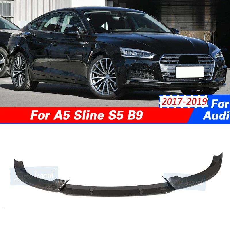 

Car Front Bumper Lip Spoiler Splitters 3PCS Front Bumper Lip Splitters For Audi A5 Sline S5 B9 2017-2019 Auto Parts