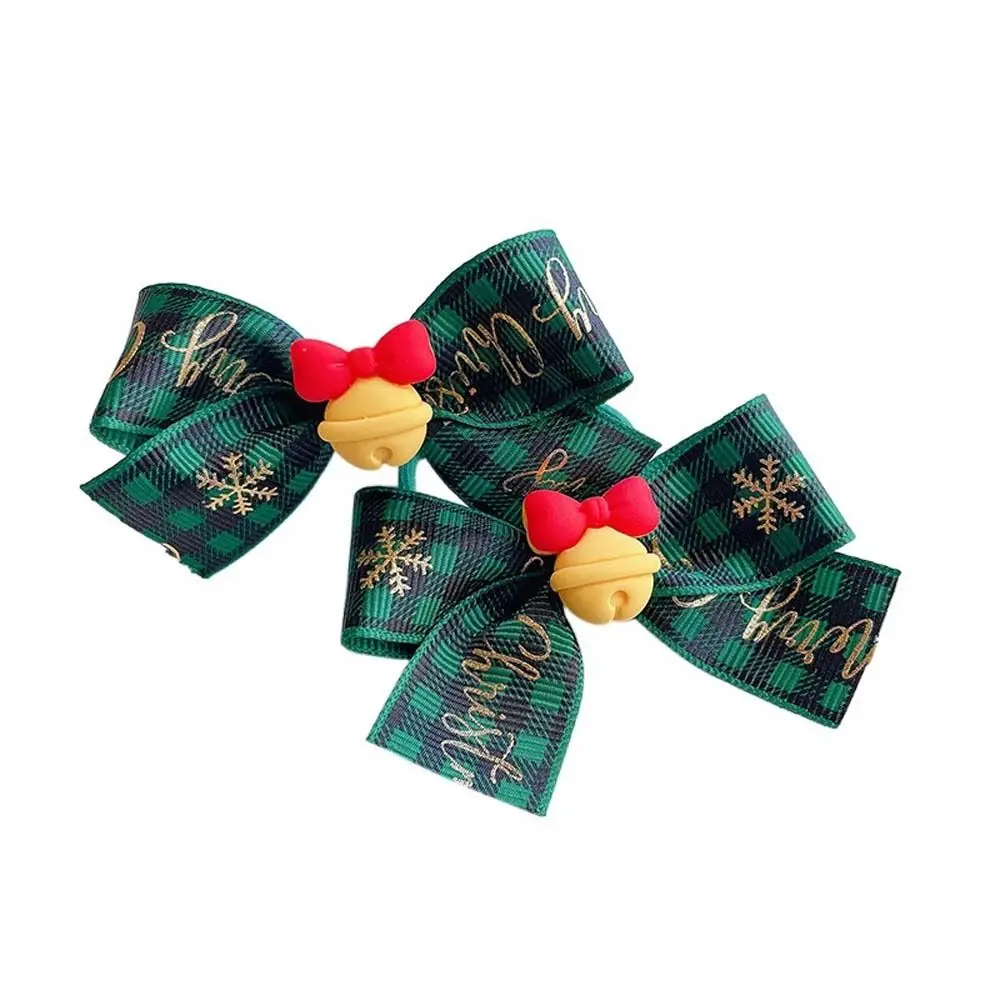 Campanas de Papá Noel, tocado coreano, regalo de Navidad, lazo de conejo, banda de goma, cuerda para el cabello de Navidad, banda para el cabello para niños, Anillo para el cabello de Navidad