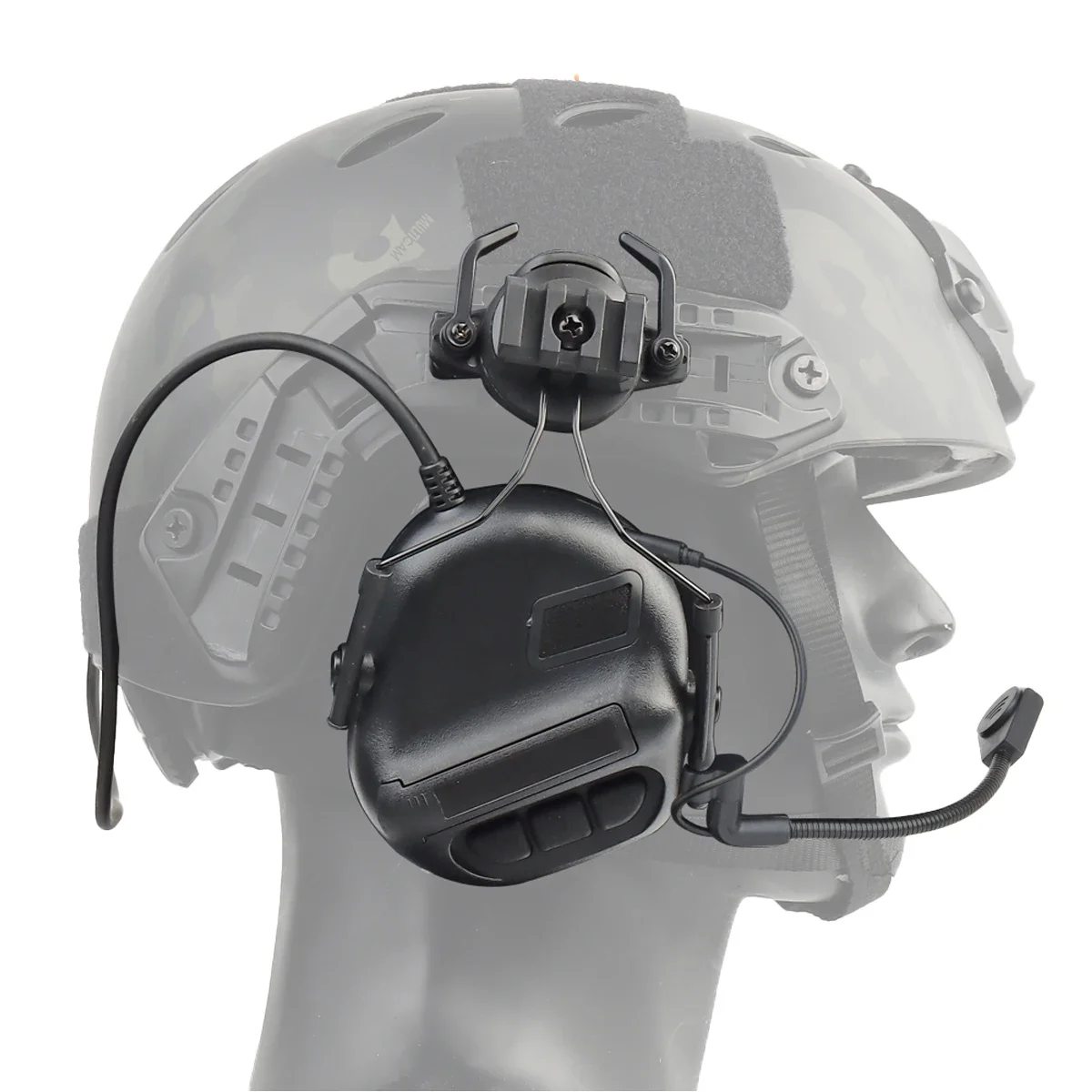 

Tactical Helmet Headset Foldable No-Pickup Noise-Cancelling Headphones Paintball CS Hunting Shooting PTT Adapter Mobile Earphone