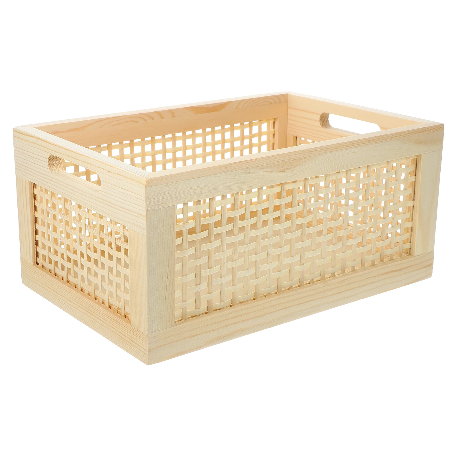 

2PCS Bamboo Storage Baskets Desktop Bin Woven Wood Large Capacity Sturdy Smooth Home ganizer Sundries Holder for Toilet