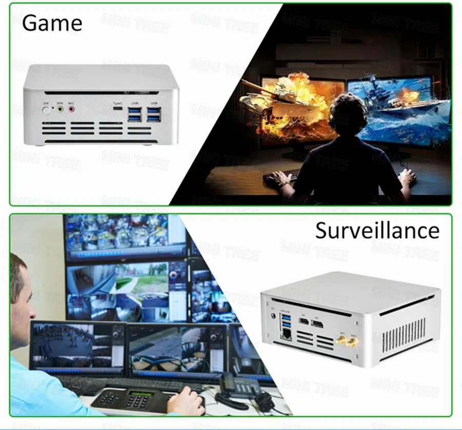 Windows11 Mini PC Box 2.5G Lan HD DP Dual Display 13-го поколения Core i7 1355U 13620H Игровой мини-компьютер для домашнего офиса 32 ГБ DDR5 NVME