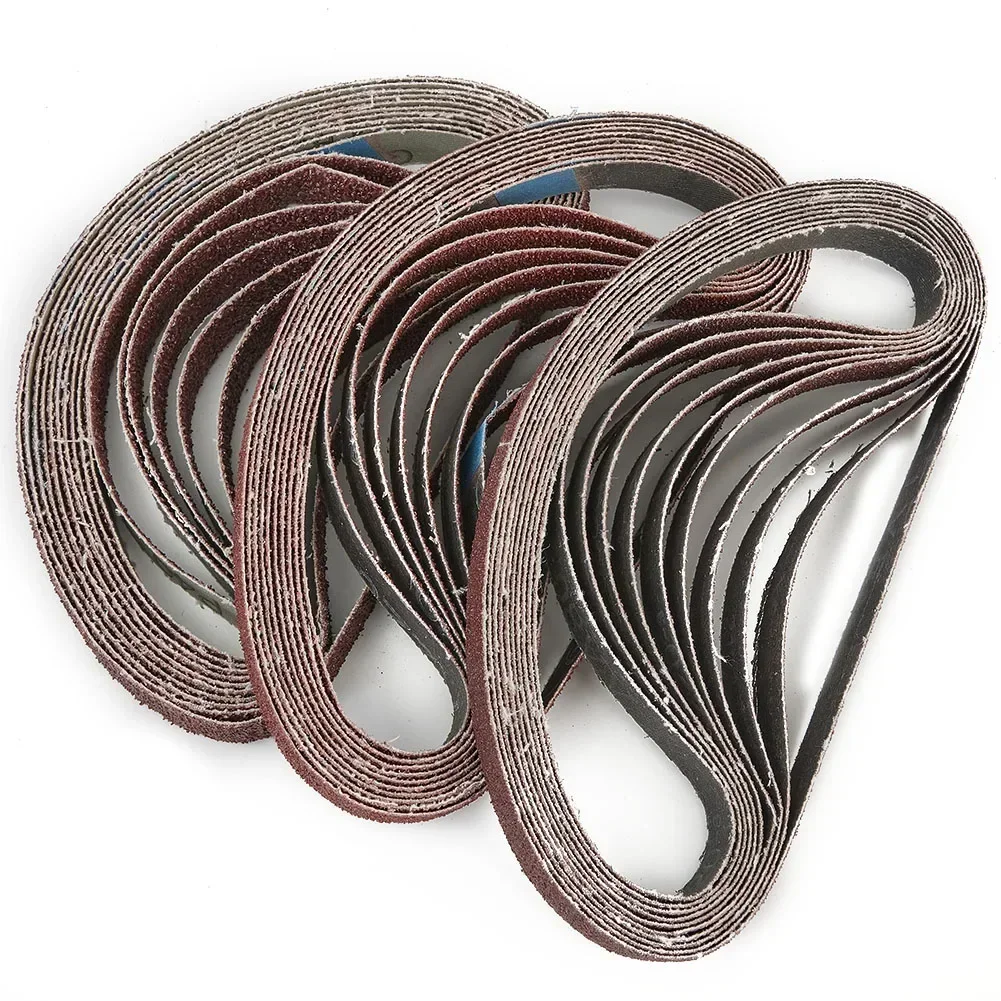 60pcs Sanding Belt Sticks 13X457 มม.ขนาด 40/60/80/120/180/240 กรวดเครื่องมือขัดอุปกรณ์เสริมกระดาษทรายแถบ 13x457 มม.