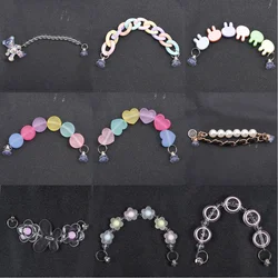 Hot Sale 1 Pcs White Pearl Metal Shoe Charms With Colorful Heart Shoe Charms Chain Shoe Decoration Charm For Party Favor