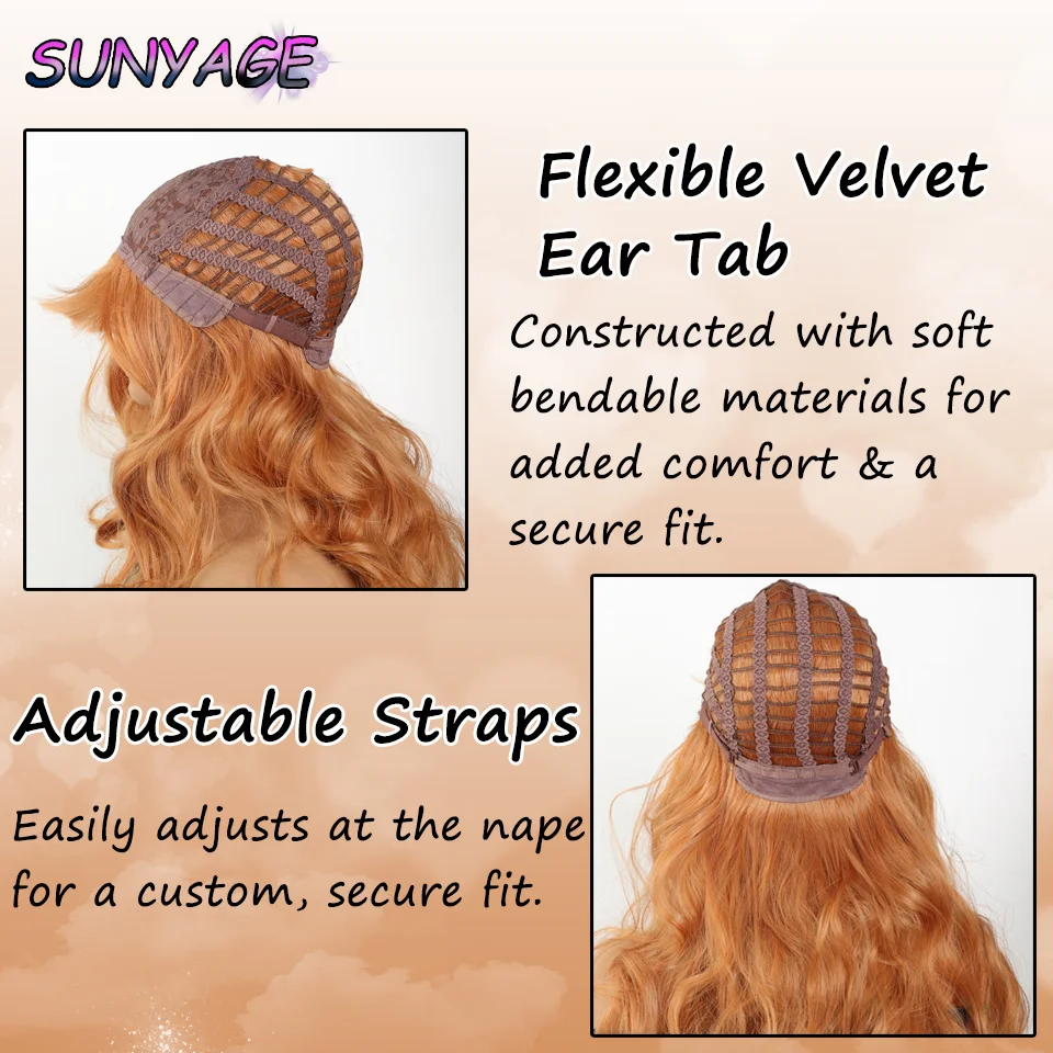 SUNYAGE-pelucas de pelo de fibra sintética para mujeres y niñas, pelo Natural de onda profunda, reemplazo para fiesta diaria, Cosplay