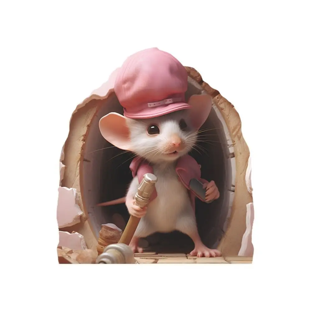 

Creative Cartoon Little Rat Hole Sticker Cute Mouse Hole Mouse Hole Wall Stickers DIY Mini 3D Rat Wall Decal Wall Decal