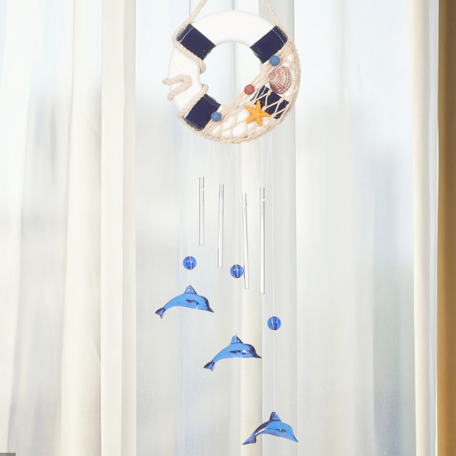 

Nautical Style Life Ring Hanging Decor Mediterranean Themed Home Ornament Marine Inspired Art Rustic Craft Decorative