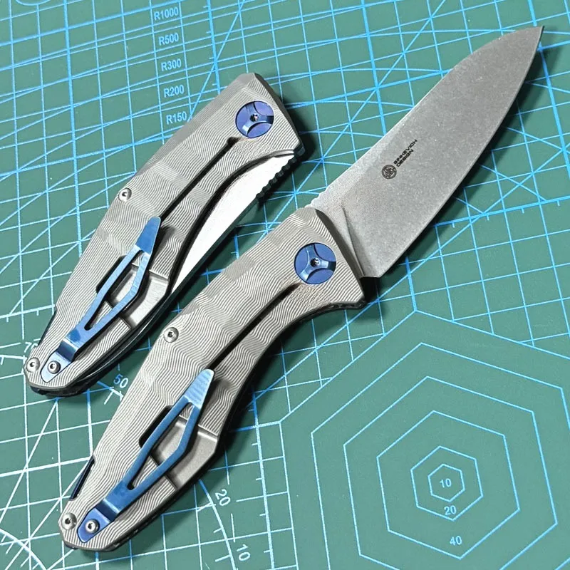 Бесплатный складной нож Wolf 235C CPM-S90V с лезвием, титановый + углеродное волокно, ручка, универсальный нож для кемпинга, охоты, выживания, EDC