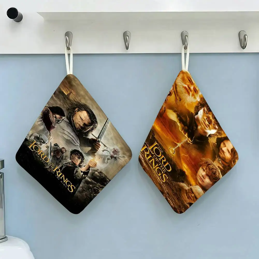 Movie The L-Lord of T-the R-RingS  Polyester Cotton Hand Wiping Towel with Hanging Loop, Lightweight for Home and Commercial Use