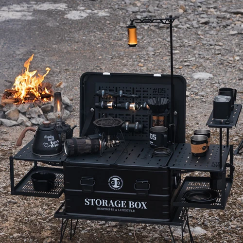 Imagen 2 del producto Soporte de luz para caja de acampada, soporte para linterna de Camping, lámpara de aleación de aluminio, postes colgantes, soporte de lámpara de escritorio para pícnic al aire libre