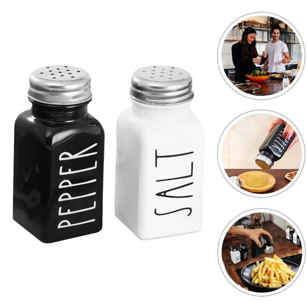 Glass Bottles Salt Pepper Shaker Condiment Storage Container Seasoning Dispenser for Home Kitchen Restaurant