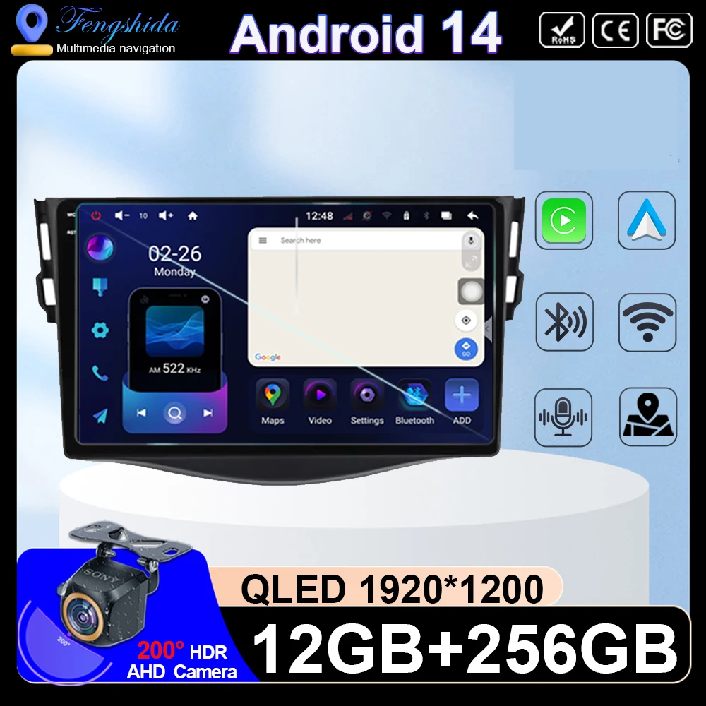 

Android 14 Carplay Car Radio For Toyota RAV4 Rav 4 2005 - 20132 Din Multimedia Player 2 din Head Unit Stereo GPS Navigation DVR