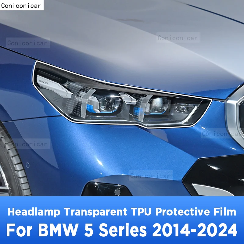 

For BMW 5 Series F10 F11 G30 G31 G60 G61 2014-2024 Car Exterior Headlight Anti-scratch Front Lamp TPU Protective Film Sticker
