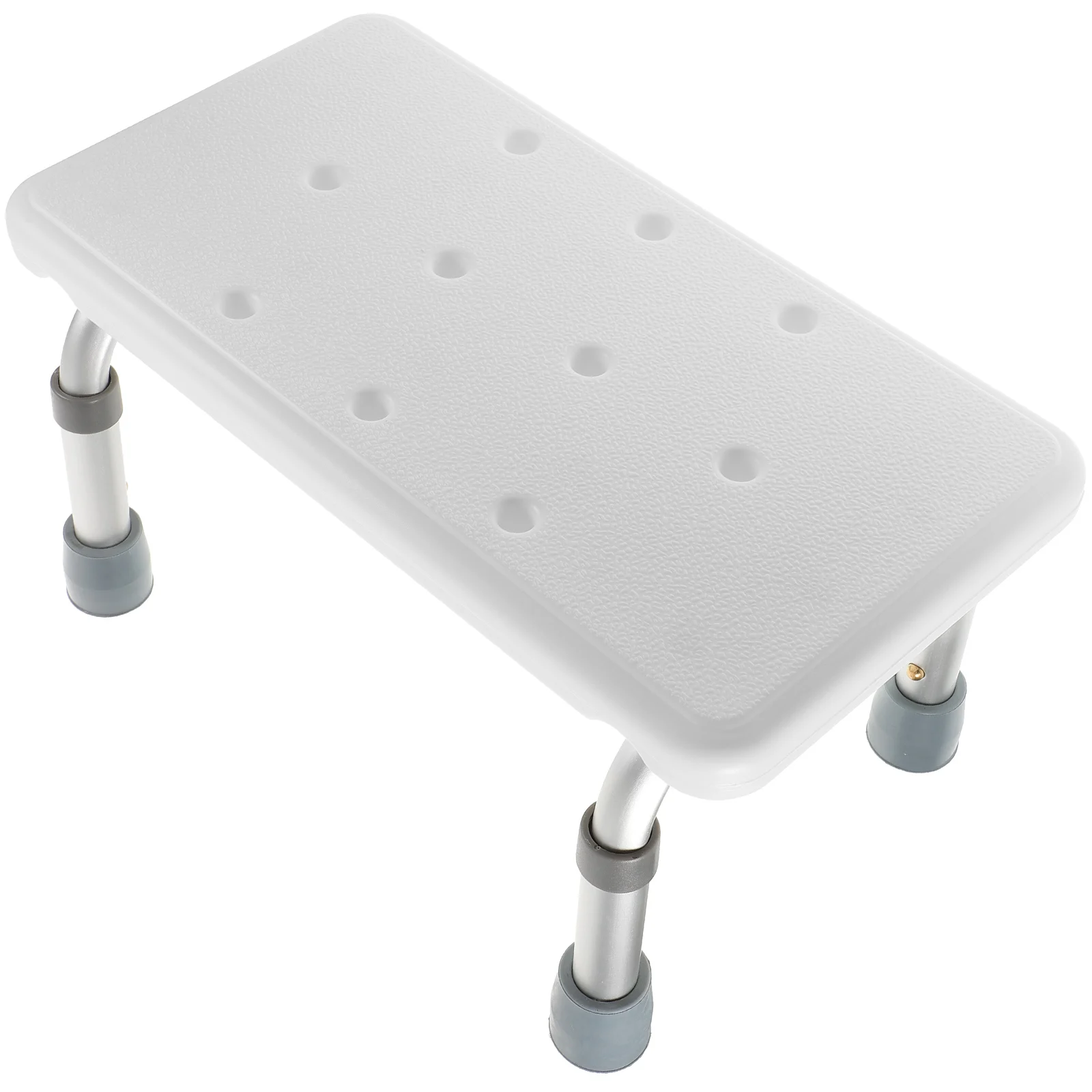 

Adjustable Height Bath Stool 41x22cm Shower Chair PE Seat Non Slip Pads Stable Aluminum Alloy for Seniors Adults Disabled
