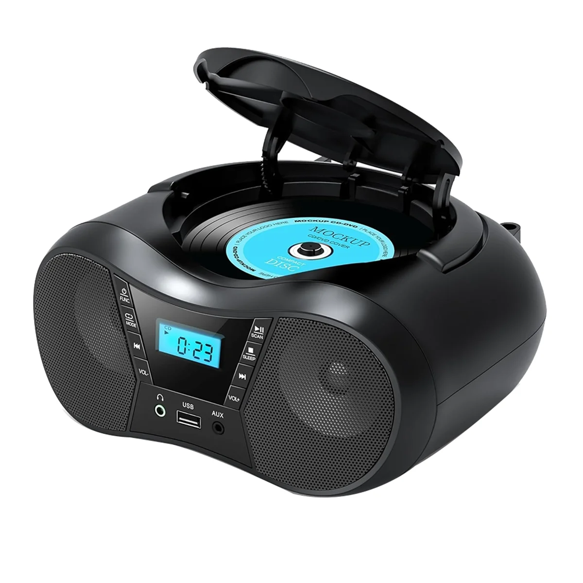 Portable CD Player Bluetooth CD Player AM/FM Radio Stereo Player, Compatible for CD/CD-R/RW Radio for Home(US)