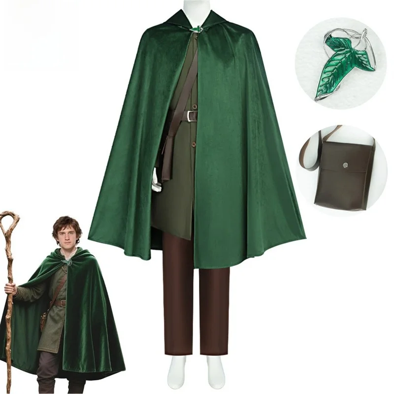 

Bilbo Baggins Cosplay Costume Halloween Ring Wars Movie Theme Women's Ethnic Wear Stage Performance Outfit