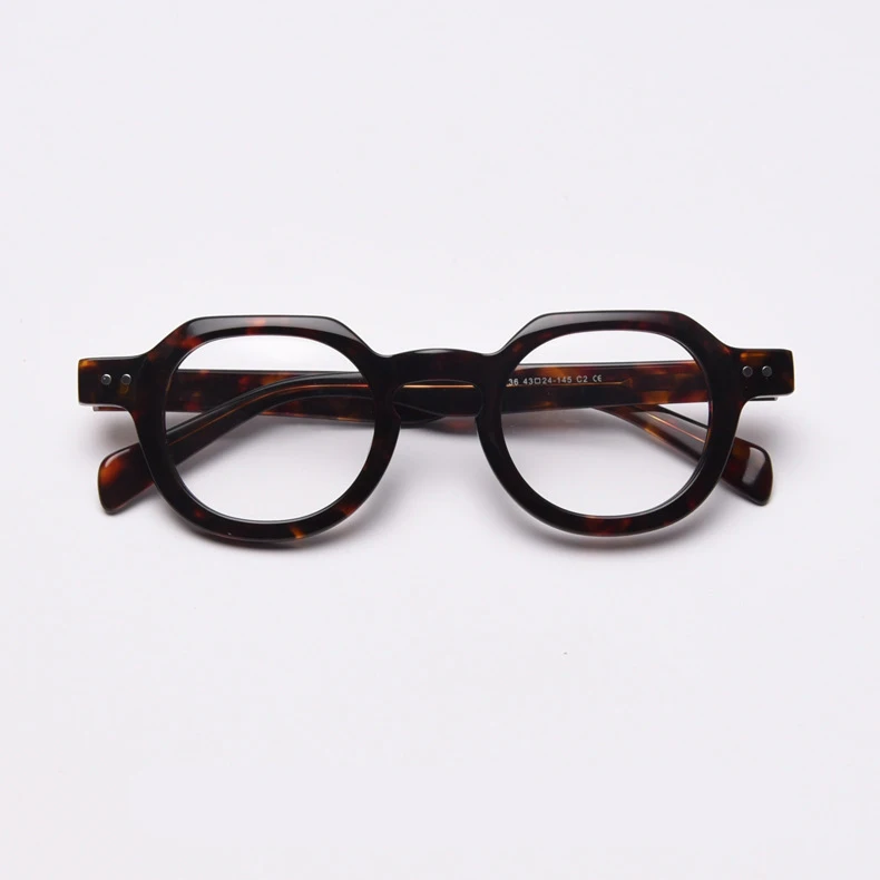 49875 Vintage Acetat Runde Optische Brillengestelle Männer Frauen Mode Anti Blau Computer Brillen