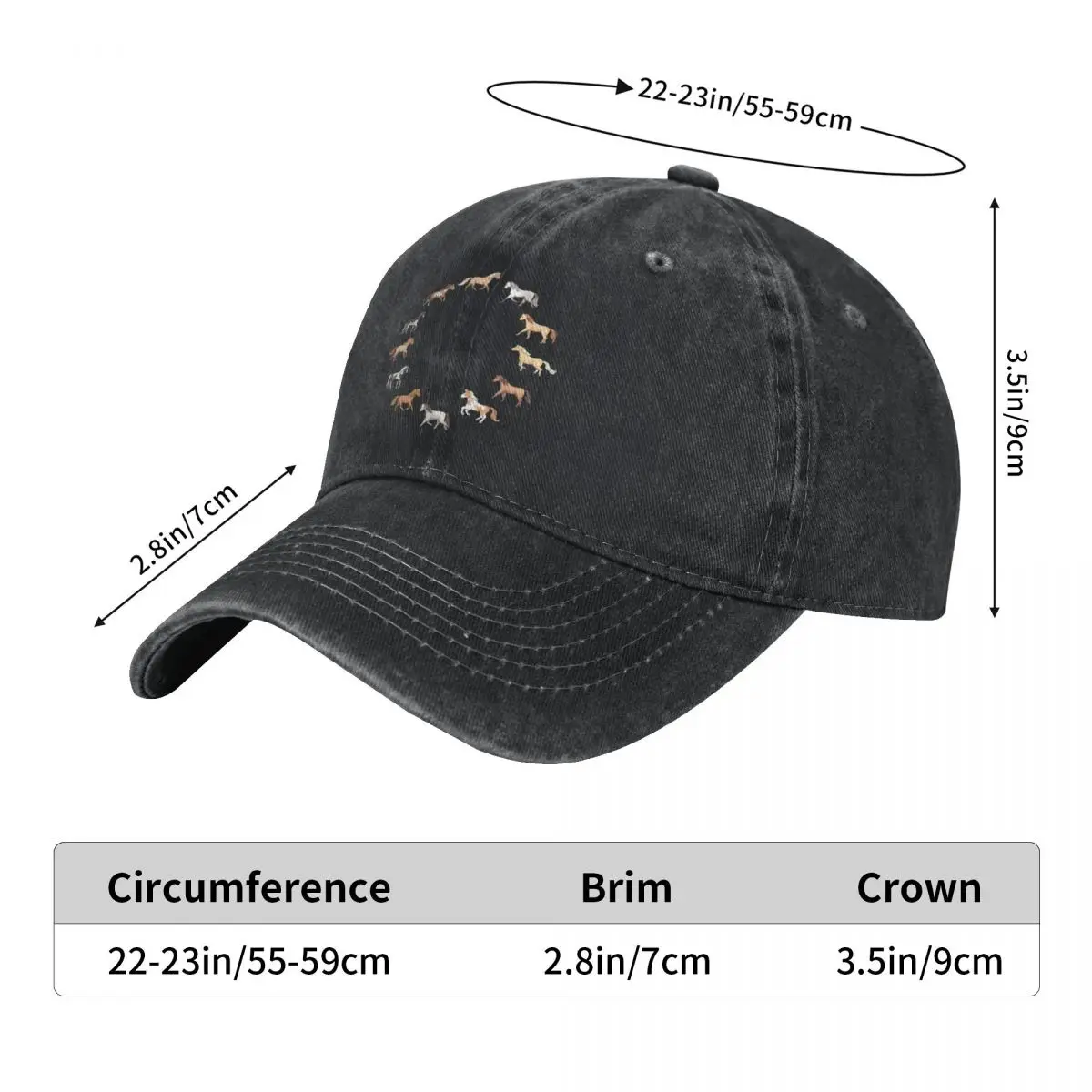 Horses With Different Coat Colours And Markings Fashion Baseball Cap Peaked Cap Men's Hat Women's Cap Brand Man Caps