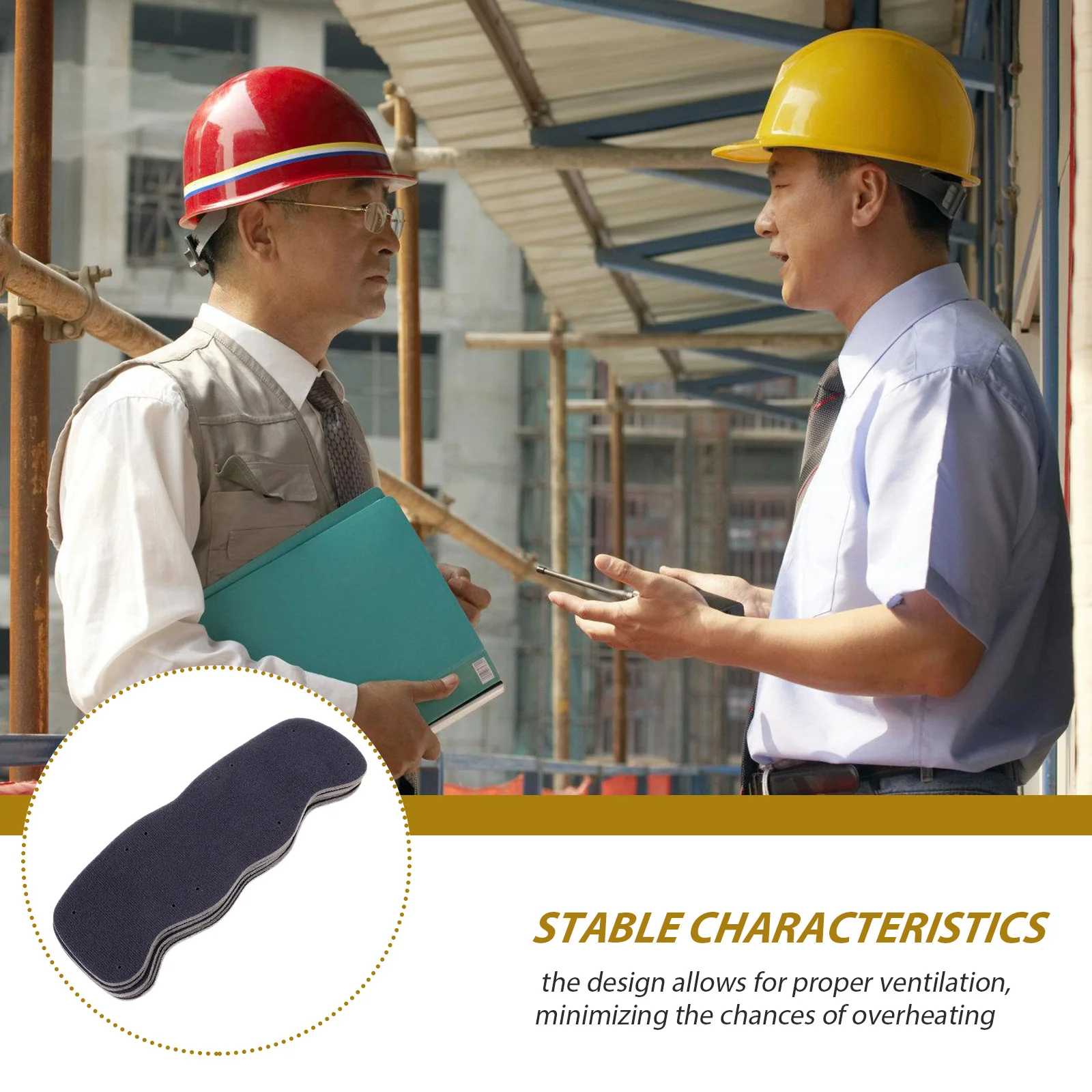 

6pcs Safety Sweatband Washable Hard Hat Sweat-Proof Liner Sweat Absorbing Breathable For Worker Accessories Hard