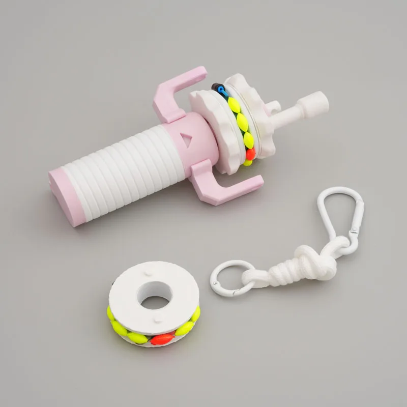 1Set Bag-Hangable Fishing Handle PLA Handhold with Storage Compartment 7 Meters Line DIY Mini Angling Tool for Outdoor Assembly