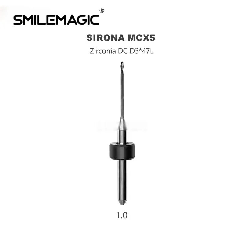 Sirona MCX5 Dental Milling Burs For Zirconia/PMMA D3 Shank DC Diamond Coating Diameter 2.5/1.0/0.5mm Drill