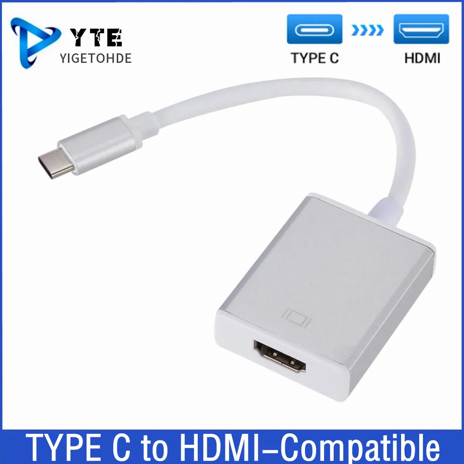 

YIGETOHDE 4K USB 3.1 TYPE C to HDMI-compatible Converter Adapter Cable For MacBook Samsung Galaxy S9/S8 Huawei