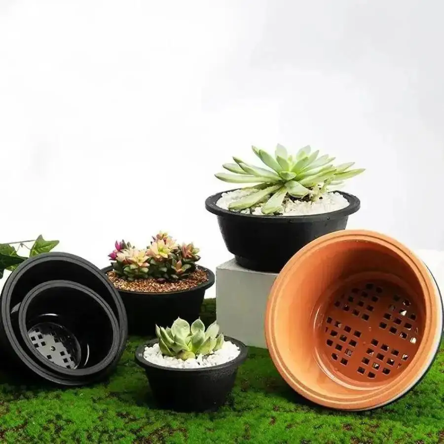 Useful 1 Pcs Balcony Large Flower Basket New Succulent Pot Plastic Round Succulent Flower Pot Dwarf Pot Horticultural Flowerpot