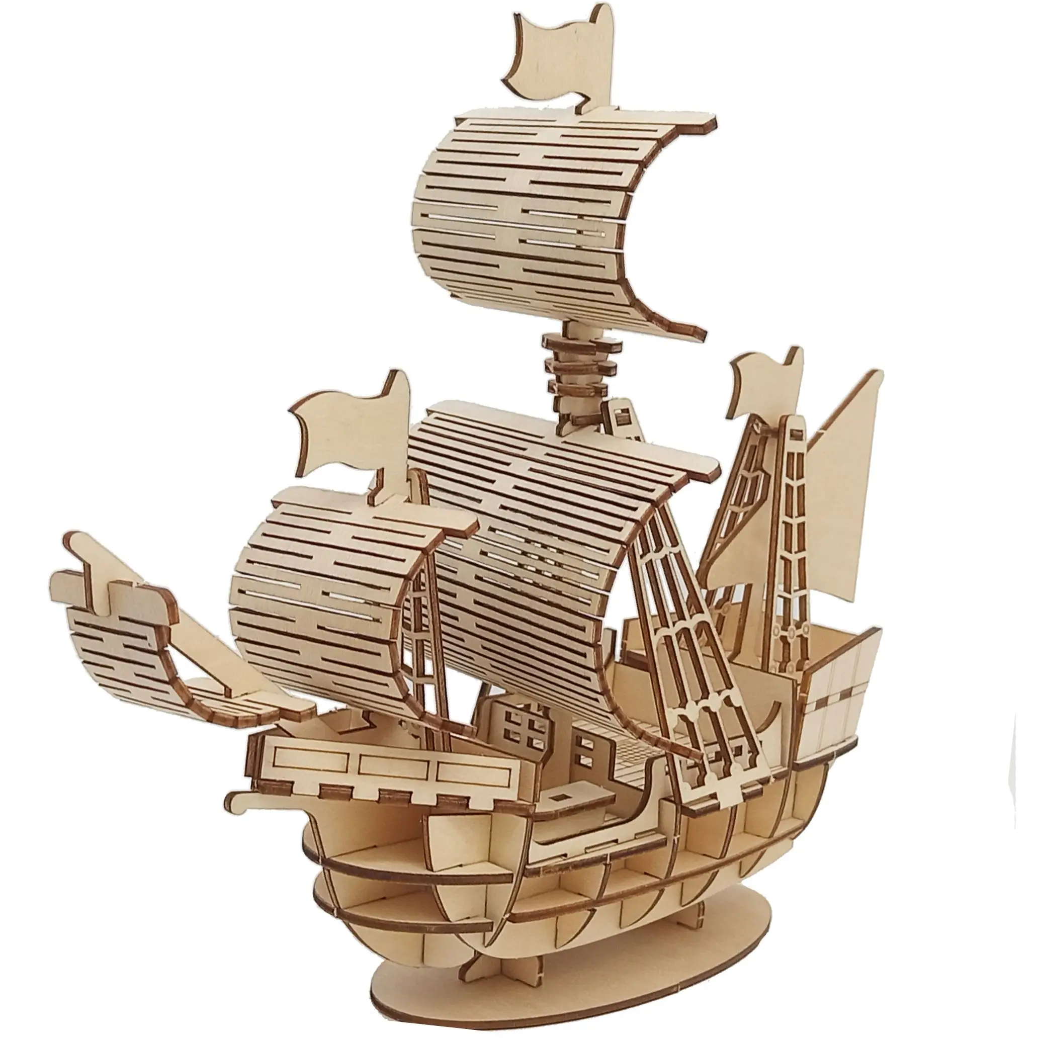 3D DIY Classic Boat Puzzles Toys Assembly Build Blocks Wood Craft Kits for Kid & Adults Handmade Jiagsaw Models Decor Ship Gift