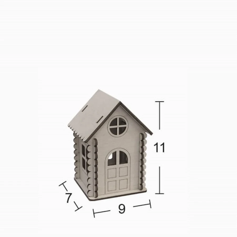 L90 Tiny House Candle Holder, Can Be Painted Wooden Candle Holder