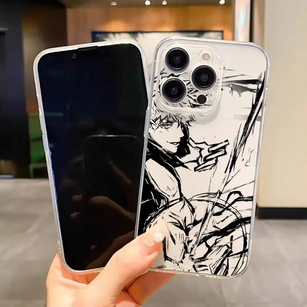 

GOJO Cool Anime Jujutsu For iPhone 17 16 15 14 13 12 11 Mini Pro Max Plus Transparent Phone Case Cover