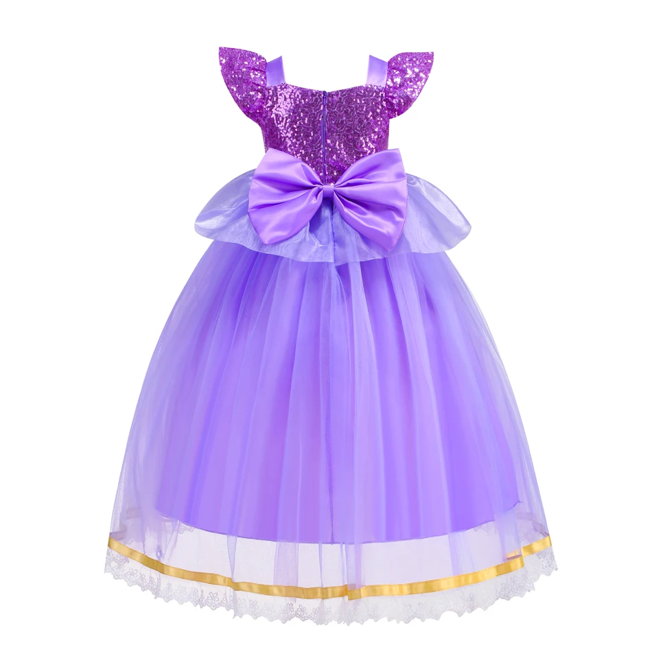 Vestido de Cenicienta para niños, disfraz de Rapunzel, disfraz de Bella, vestido de cumpleaños para niñas de 4, 5, 6, 7, 8, 9, 10 años