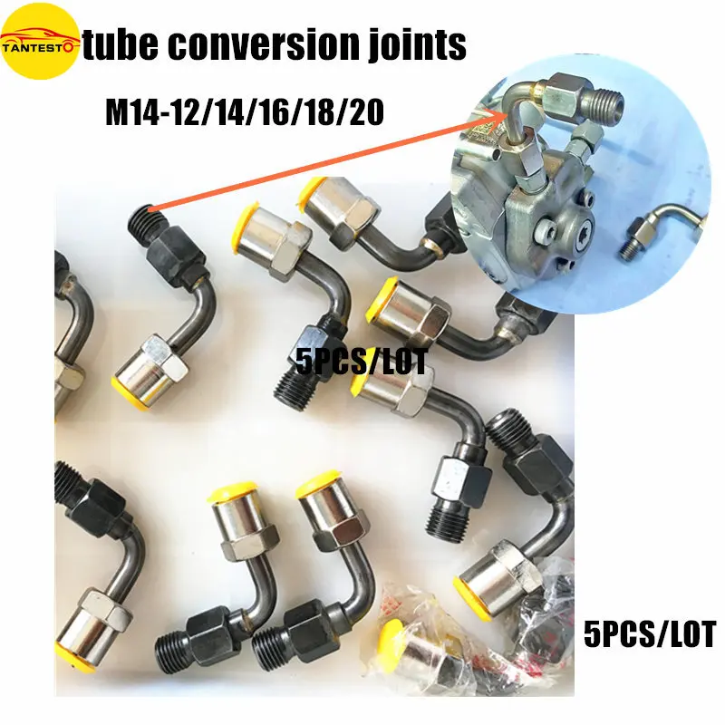 Inner Outer Thread M12 M14 Diesel Common Rail Injector Tube Pipe Conversion Joints Repair Tools for Test Bench Part