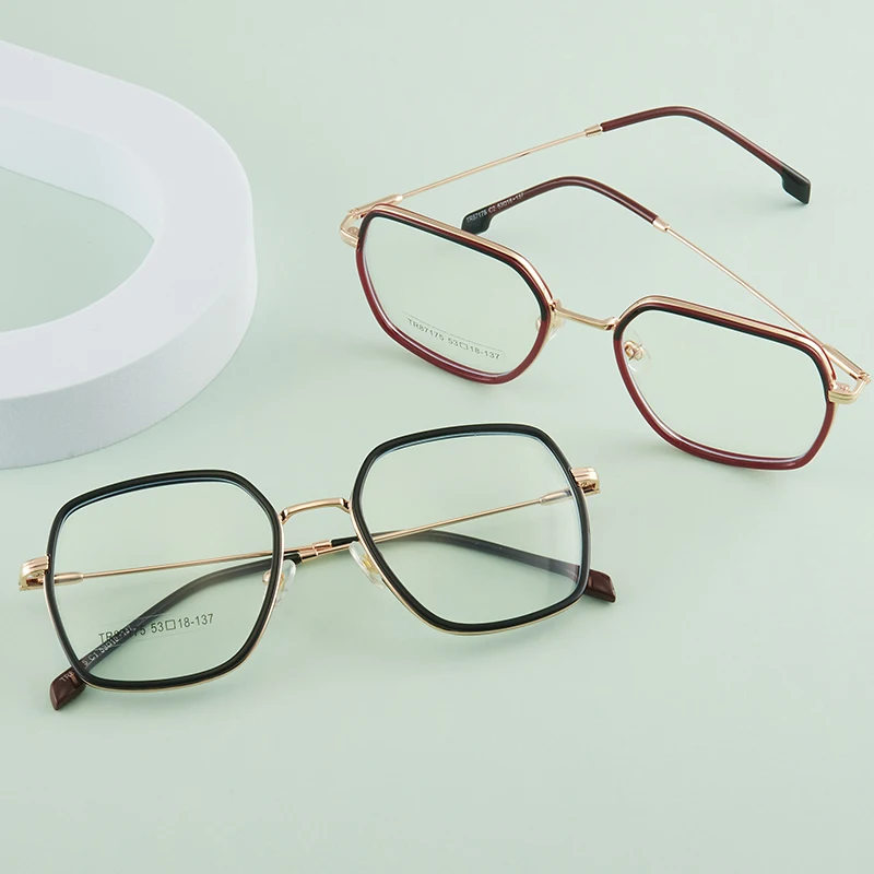 JMISUS Women Metal Prescription Glasses Square Progressive Optical Eyeglasses Anti-Blue Light Myopia/Hyperopia Eyewear