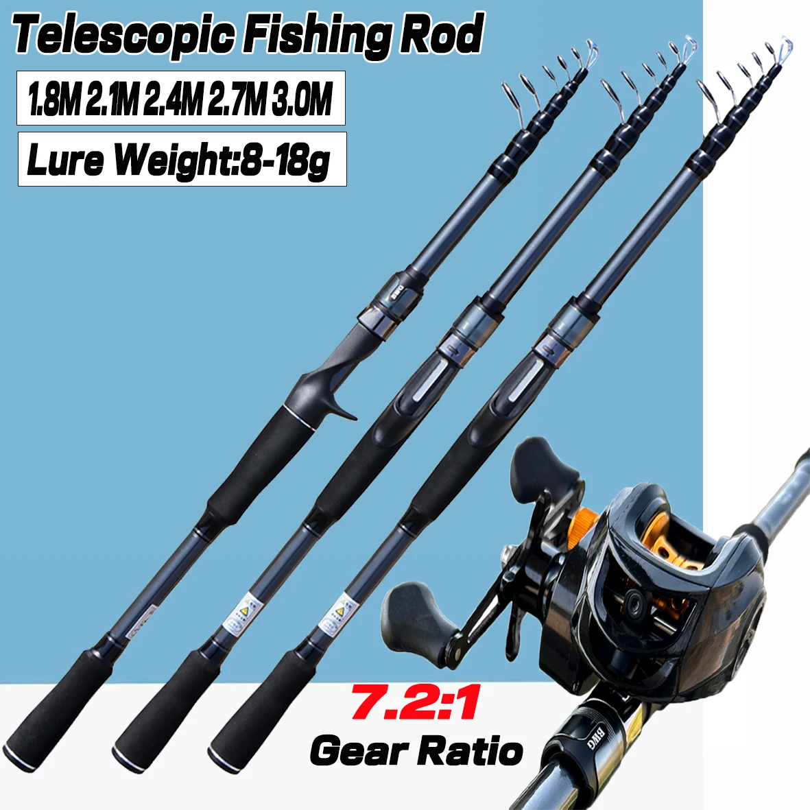 kit de vara de pesca de isca girando reel combo para pesca de agua doce eva handle rod 20004000 1830m 01