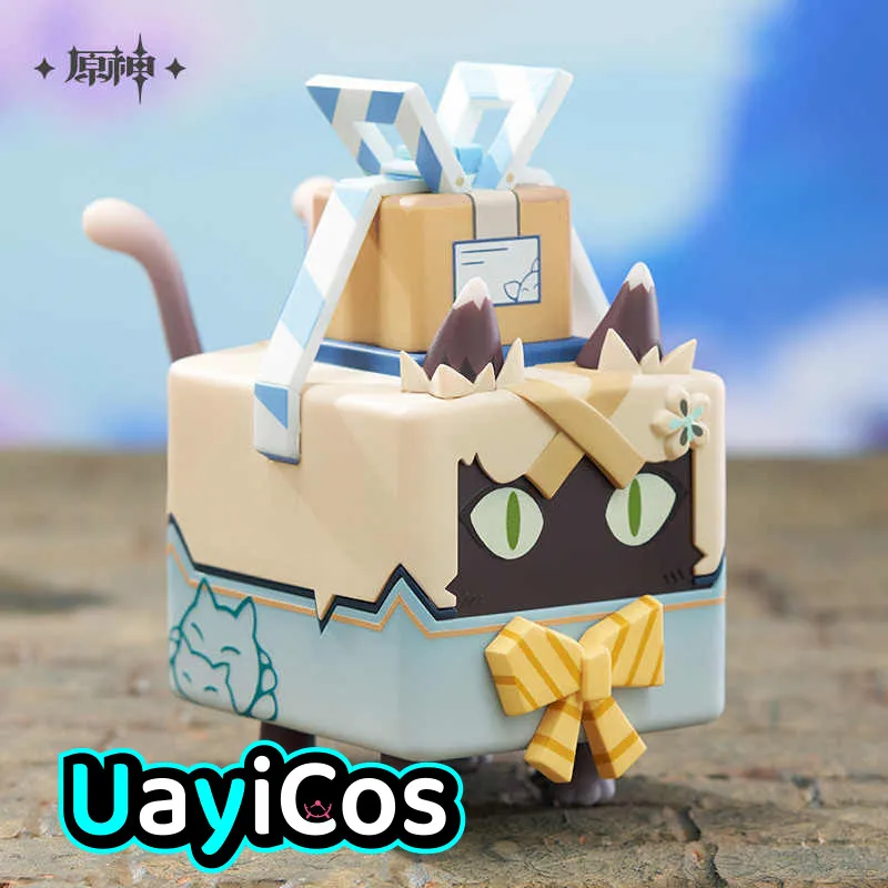 Official Original Genshin Impact Kirara Cat Box Courier PVC Action Anime Figure Figurines Accessories Props Game Toy For Kid Gif