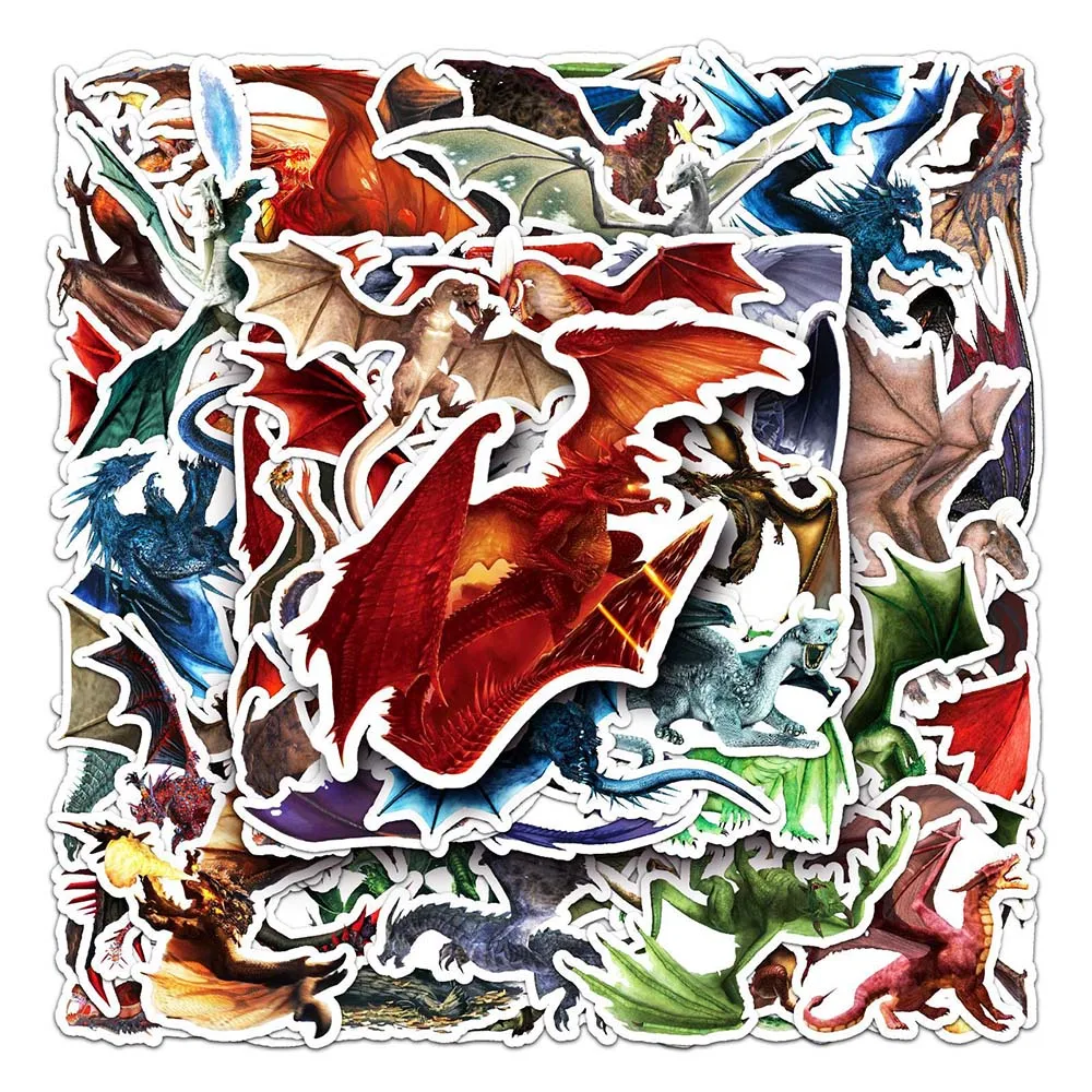 10/50 Pcs Cool Dragon DIY Animal Graffiti Stickers Trolley Case Guitar Bicycle Skateboard Decoration Waterproof Sticker Decals