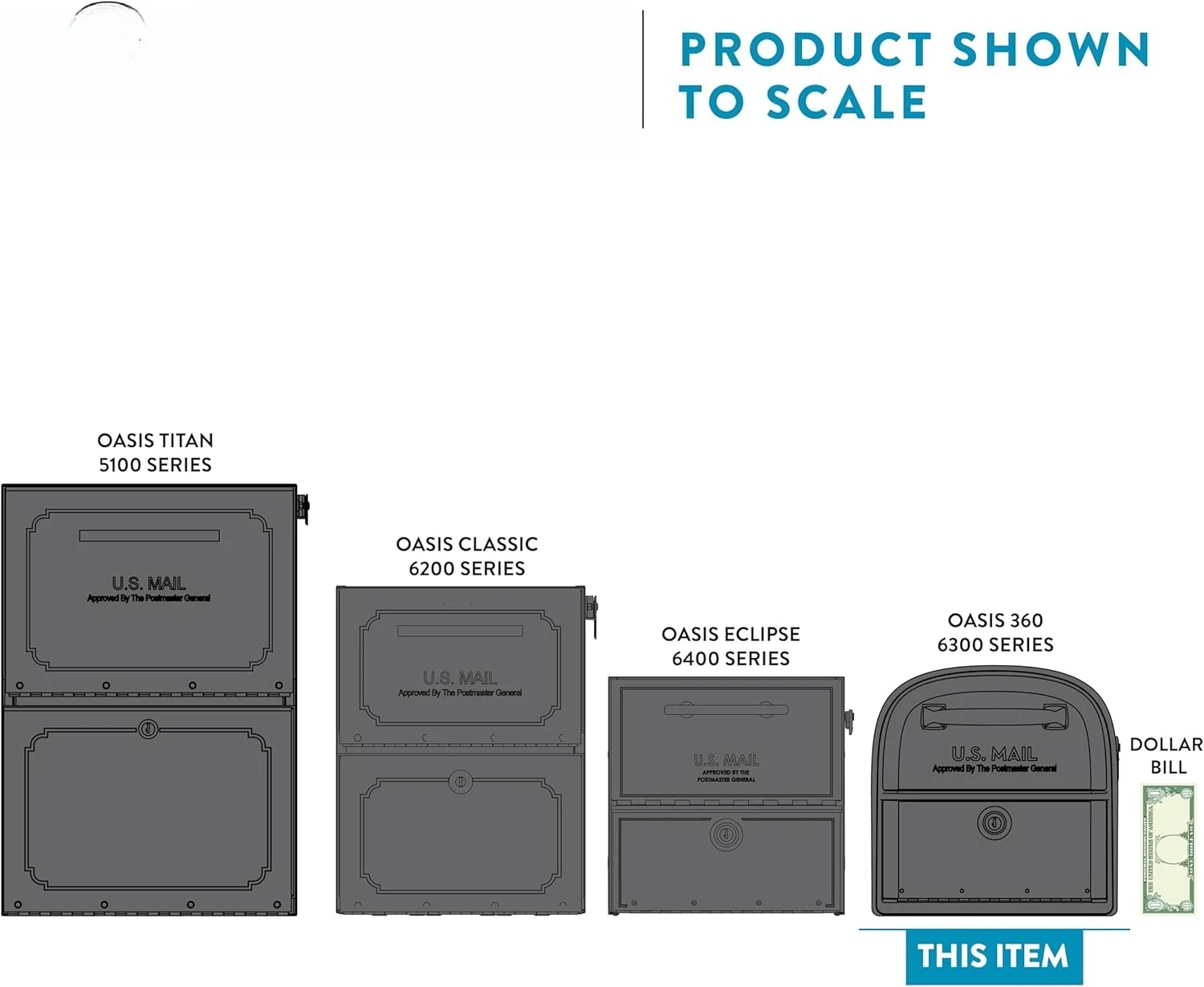 6300P-10 Locking Parcel Mailbox, X-Large, Pewter