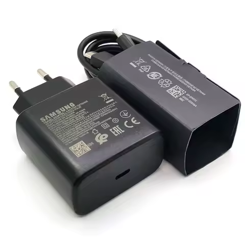 Samsung 45W Charger Super Fast Charge Adapter for Galaxy S25 S24 S20 S21 S22 S23 Note 20 Ultra Z Flip Fold 6 5 4 3 For iPhone 15
