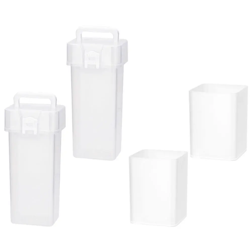 

4Pcs Pen Storage Holders Plastic Pen Containers Square Organizers for Office School Desktop Stationery Cosmetics