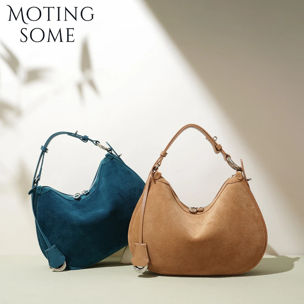 

Motingsome Luxury Suede Leather Handbag Women Winter Bags Quality Matte Leather Saddle Shoulder Tote Retro Trend Messenger 2025