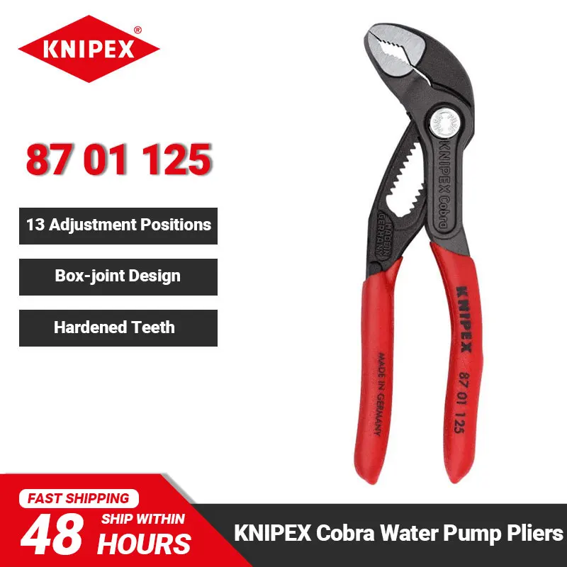 Alicate da Bomba de Água Knipex Revestimento Plástico Antiderrapante Alta Tecnologia Ferramenta de Mistura de Ajuste 87 01 125 Cobra 5