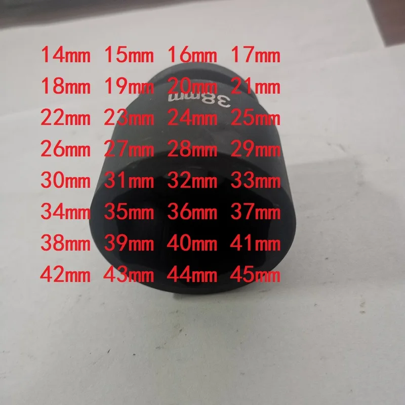

3/4 Impact Hex Black Air Sockets 14mm 15mm 16mm 17mm 18mm 19mm 21mm 22mm 23mm 24mm 27mm 30mm 33mm 34mm 35mm 38mm 39mm 41mm 45mm