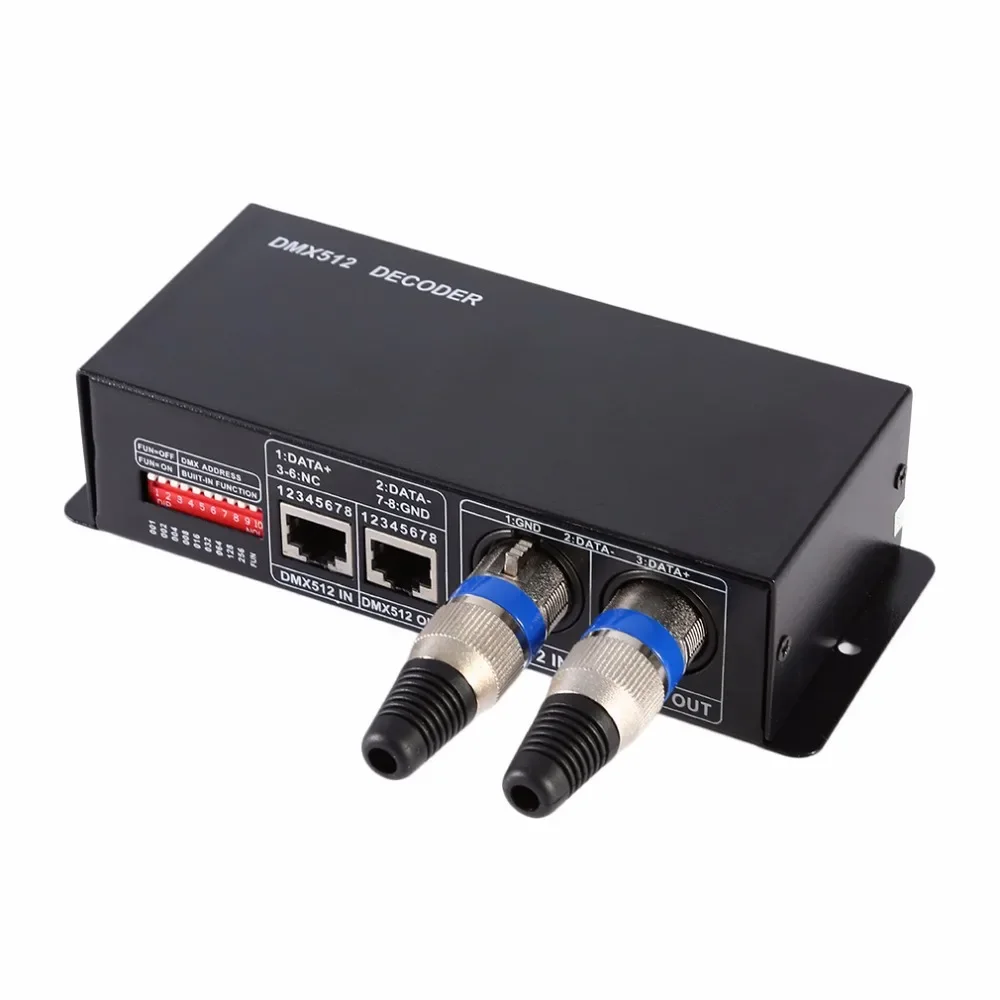 RGBW 4CH DMX 512 Decoder Stage Lighting Project Led Strip Controller DMX a PWM RGBW Light 4 Channel * 4A 16A Dimmer DC5V 12V 24V