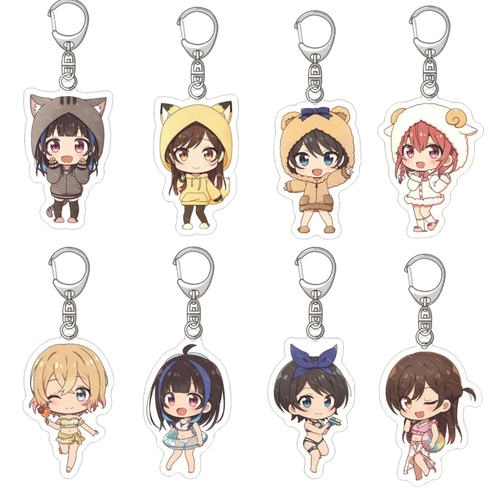 Anime Rent A Girlfriend Figures Sexy Chizuru Sakurasawa Action Model Acrylic Keychains Kawaii bag pendant Keyring Gifts