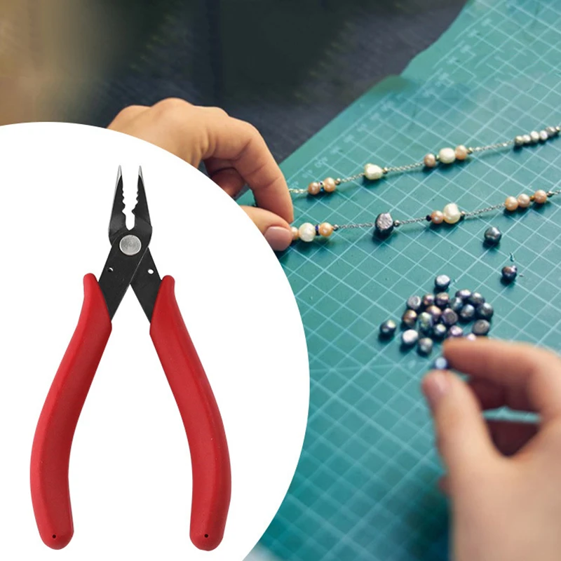 DIY jewelry pliers clip steel wire buckle positioning bead pliers pointed nose extended long mouth special toothless