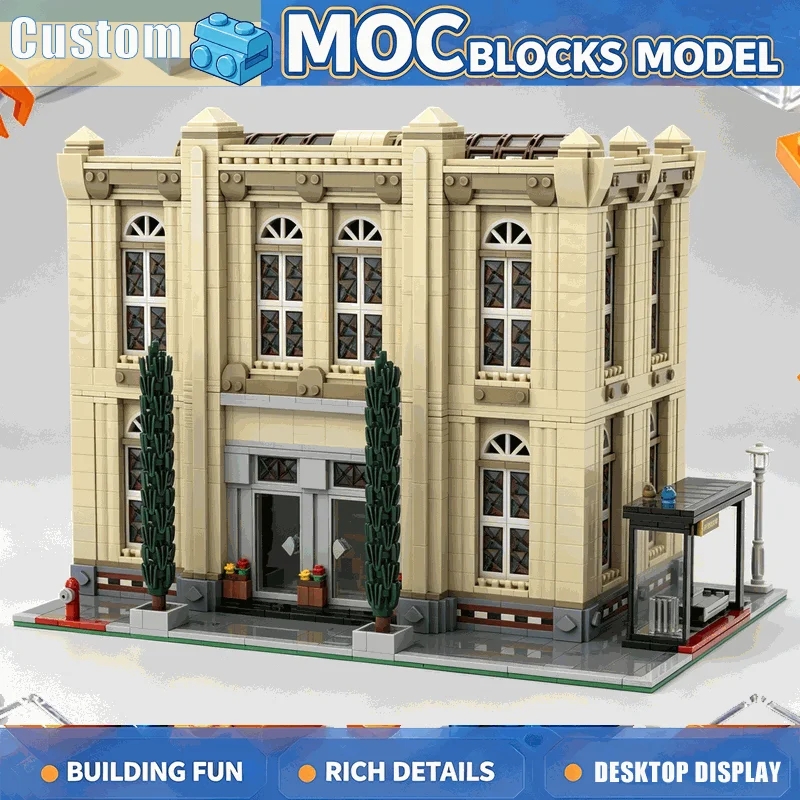 NEW 4814 PCS MOC City Library Modular Building Street View Model Custom Puzzle DIY Creative Assembly Building Blocks Toy Gifts