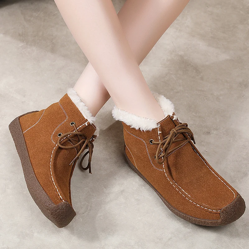 

Winter Women's Snow Boots Plush Warm Cozy Women's Ankle Boots Outdoor Walking Casual High-top Women's Cotton Boots Botas Mujer