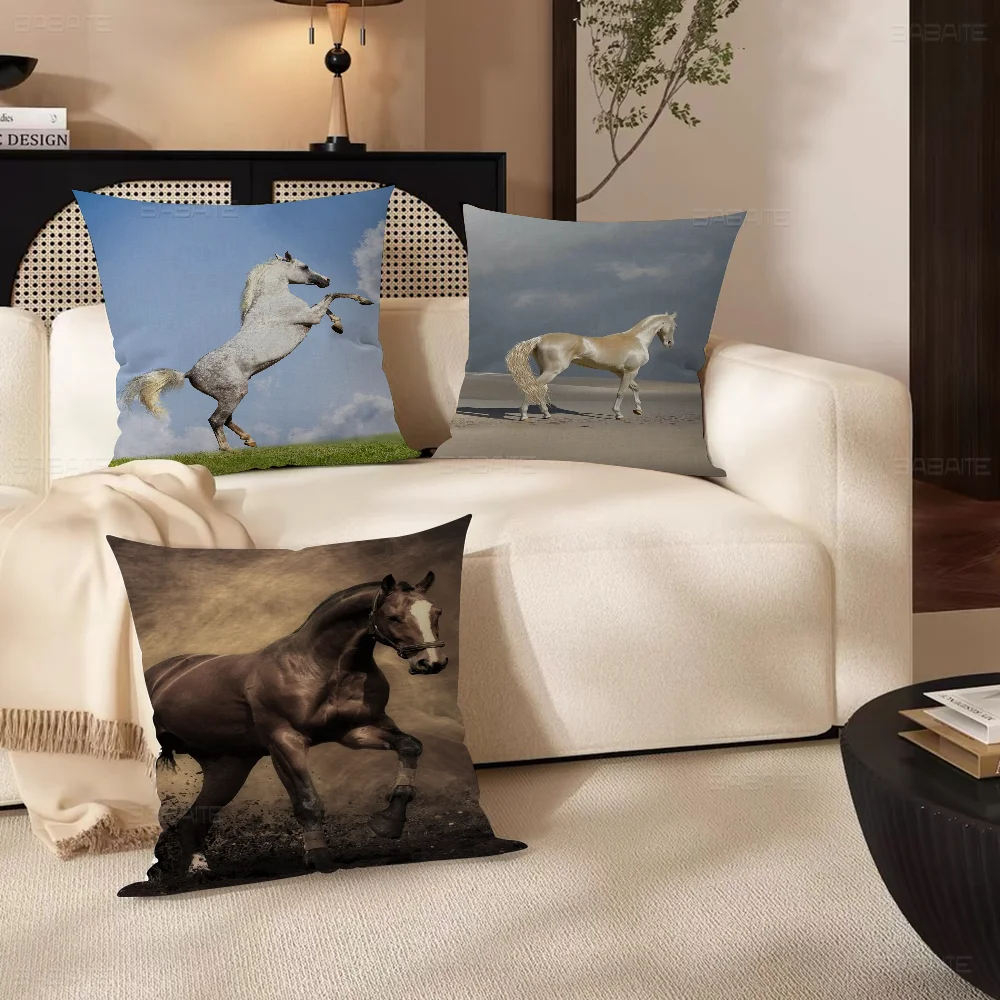 

Beautiful Horse Personalized Picture Text Home Decorative Pillows Household Gifts 45x45cm