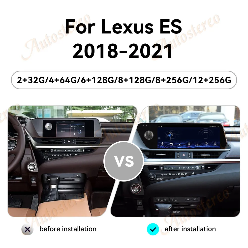 12.3 inch Android 13 Radio Coche For Lexus ES 2018-2021 GPS Navigation Multimedia Stereo Head Unit DSP Carplay