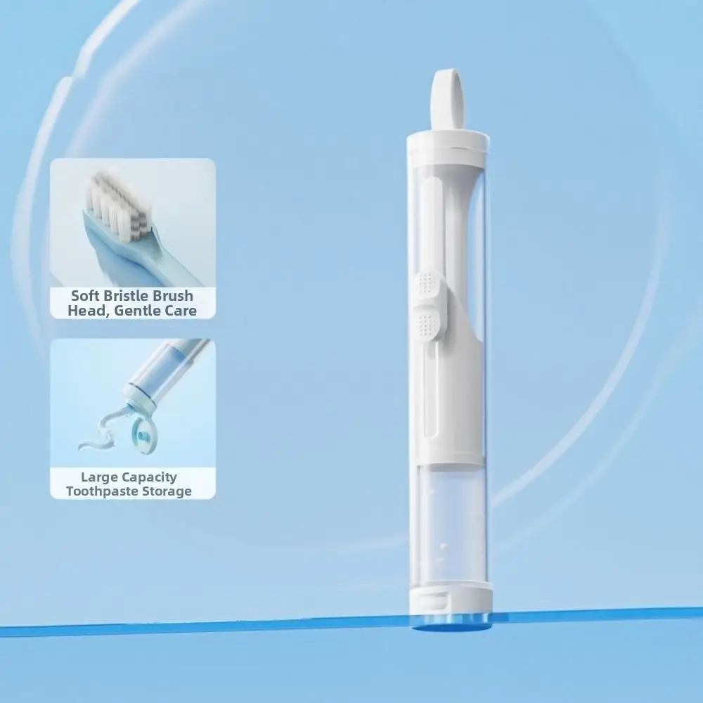 3-IN-1 Travel Toothbrush Set Portable Foldable Toothpaste Dispenser Mini Integrated Toothpaste Tube Storage Box