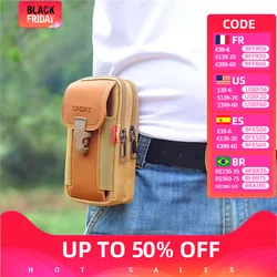 Sac de taille ceinture multifonctionnel de grande capacité pour hommes, sac de téléphone, porte-monnaie, porte-cartes, facile à transporter, sport, nouveau